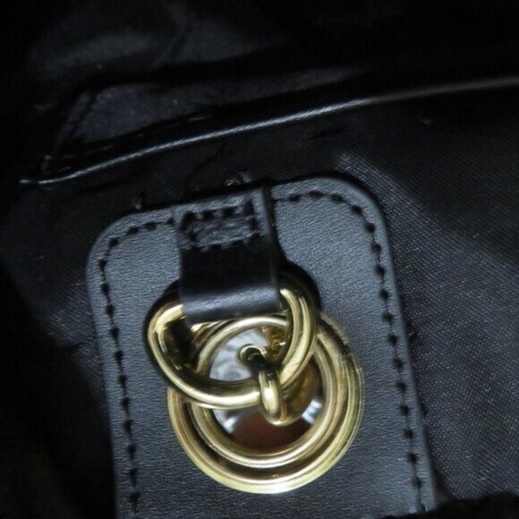 Calvin Klein Florence Nylon tote handbag satchel gold hardware & chain handles - Picture 5 of 12